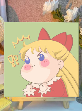 蜡笔小新DIY数字油画卡通可爱丙烯画手工填涂萌趣家居装饰画