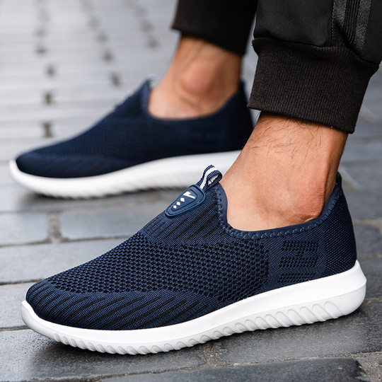 回力男鞋一脚蹬软底老北京布鞋中老年散步爸爸鞋子爷爷防滑老人鞋