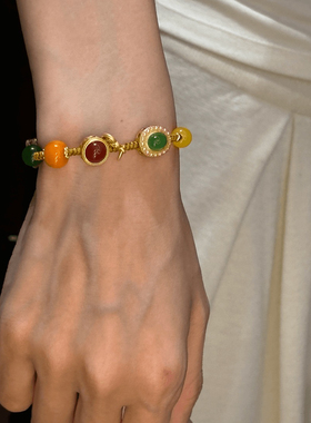 国风设计感复古精致绿色编织一款多戴式可拆卸女新中式项链