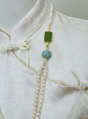 典雅国风大自然气质饰品项链锁骨女富贵感近圆天然淡水珍珠