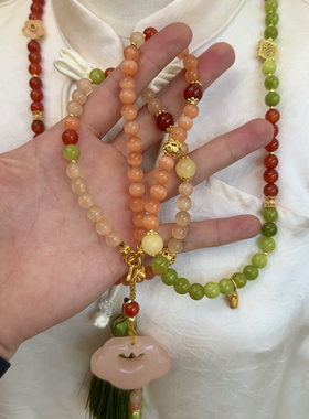 新中式国风复古项链女款2025新款高级感小众设计毛衣链斜挎链