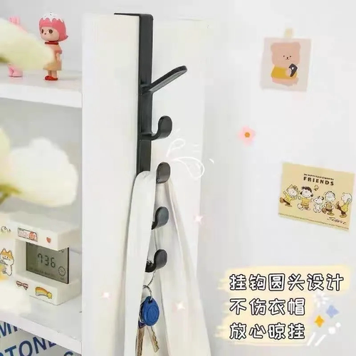 宿舍门背式挂钩挂架门后挂钩衣帽钩免打孔门后挂衣架橱柜衣柜衣钩 - 图0