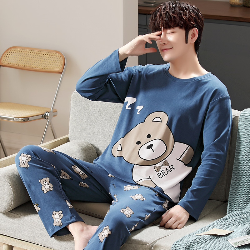 春秋季长袖纯棉卡通青少年睡衣 绮秀芬睡衣/家居服套装