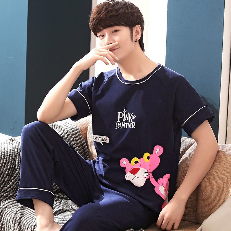 夏季纯棉短袖长裤青少年大学生睡衣 绮秀芬睡衣/家居服套装