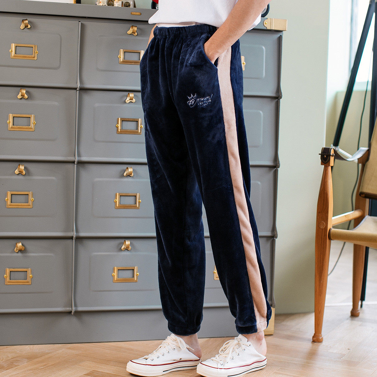 芬腾男士冬季珊瑚绒时尚北极绒睡裤 芬腾润诚保暖裤