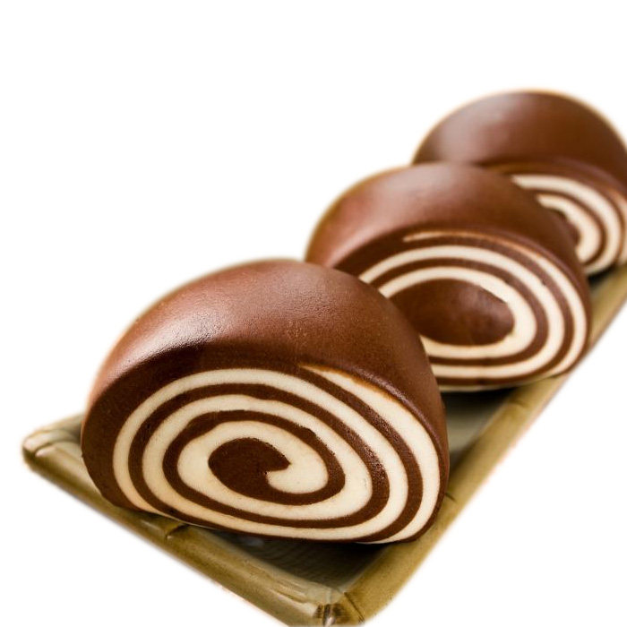 纯手工巧克力馒头巧克力小花卷6只装儿童早餐馒头速冻面点满包邮