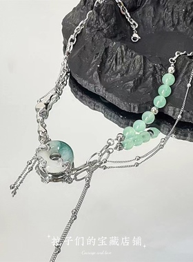新中式项链合金流苏玉佩