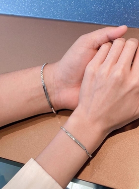 配饰les情侣手链ins风高级简约异地恋纪念七夕礼物可刻字自定义