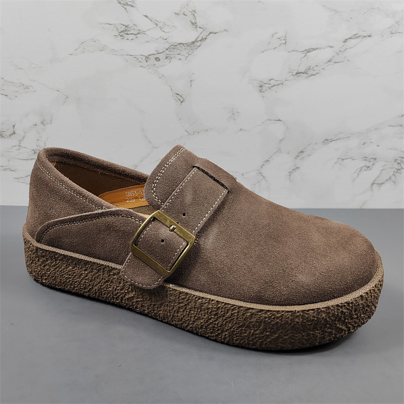磨砂牛皮勃肯鞋男乐福鞋2025新款全包厚底复古懒人鞋一脚蹬穆勒鞋,淘宝优惠券,粉丝福利购,淘宝优惠卷