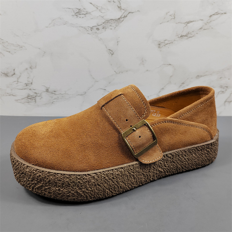 磨砂牛皮勃肯鞋男乐福鞋2025新款全包厚底复古懒人鞋一脚蹬穆勒鞋,淘宝优惠券,粉丝福利购,淘宝优惠卷
