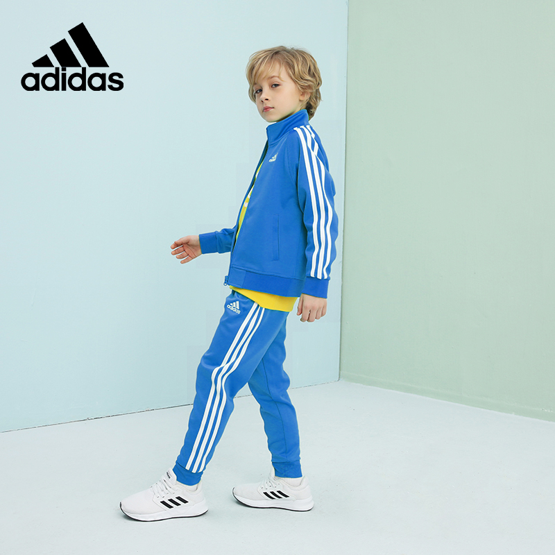 adidas童装套装男女童春秋运动服洋气儿童阿迪达斯外套长裤两件套