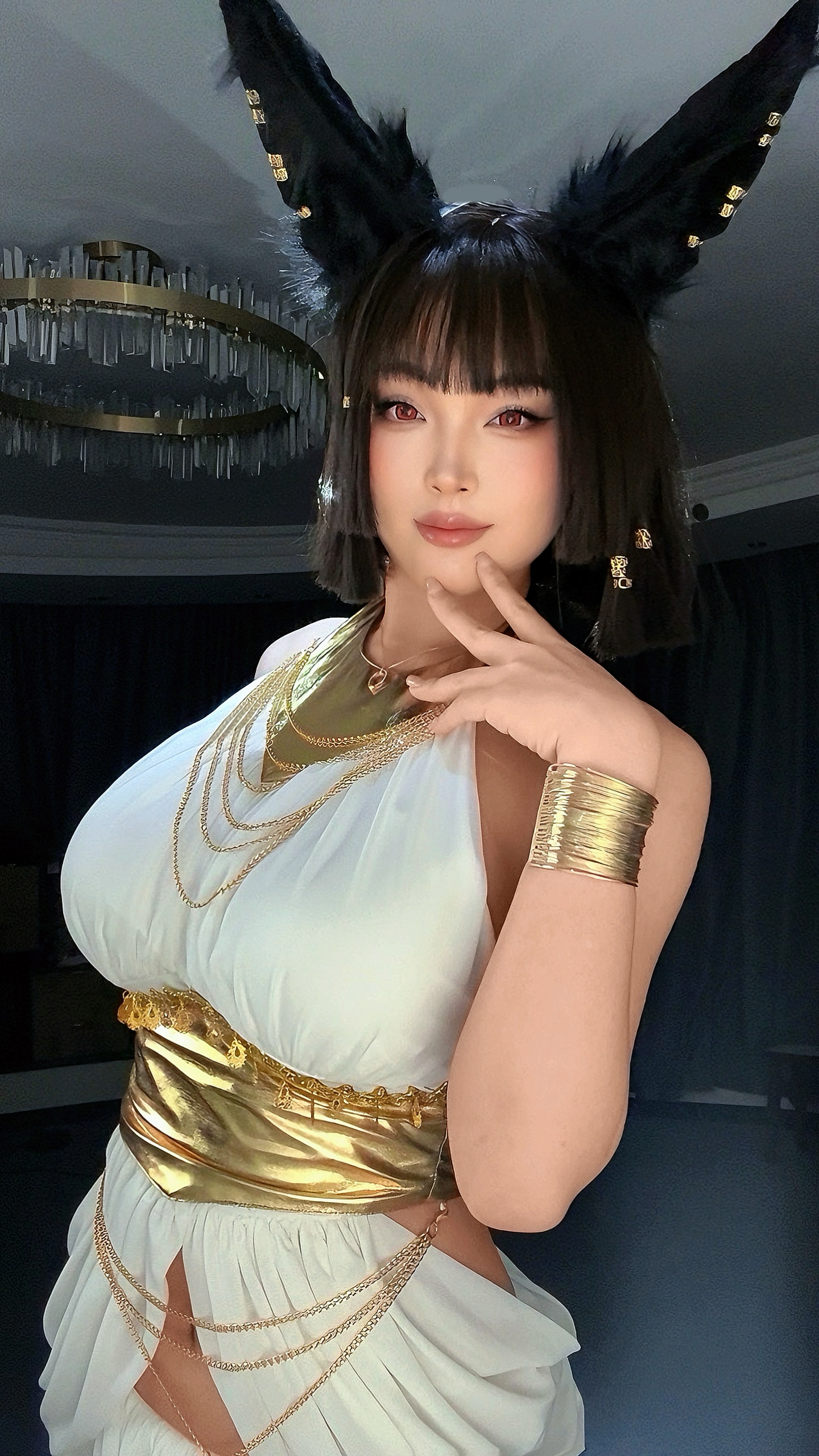 火华家原创设计埃及喵后自带胸垫网纱异域风埃及风性感套装现货-图0