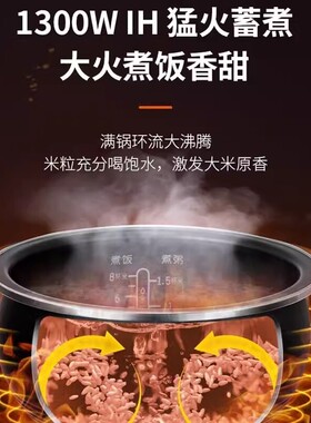 苏泊尔SF50HC53 精铁球釜家用智能电饭煲40HC53 多功能5L锅2-10人