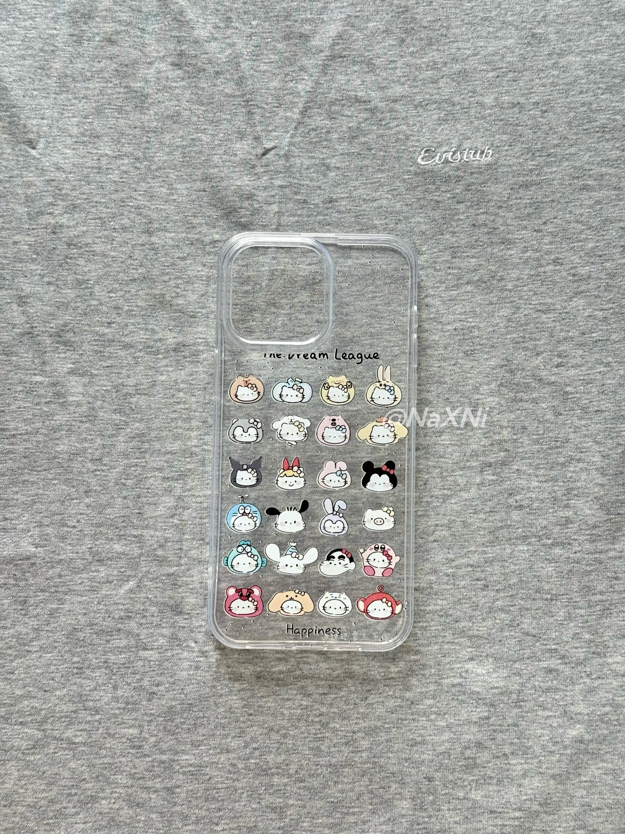 满屏可爱三丽鸥头套kitty适用于iphone17ProMax手机壳新款苹果15pro卡通凯蒂猫保护套16透明磨砂硅胶软壳