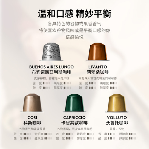 NESPRESSO雀巢胶囊咖啡瑞士原装进口美式浓缩黑咖啡套装50颗装