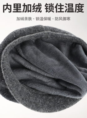 中老年女羊毛加绒加厚毛线帽