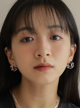 手工琉璃多巴胺彩色925银耳钉女