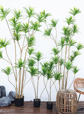 仿真花绿植百合竹高端轻奢仿生植物客厅电视柜落地装饰假盆栽摆件