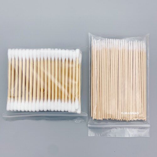 尖嘴细棉签圆头棉棒眼睛和细小花纹涂改嘴唇上色腮红面妆色粉晕染 - 图1