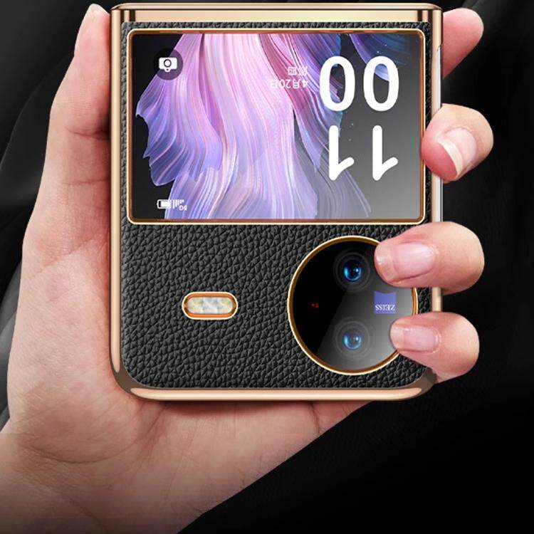 适用vivoxflip手机壳xfilp折叠屏保护套新款x flip真皮vivo男士全包保护套viv0女生高级感素皮vivo小折叠