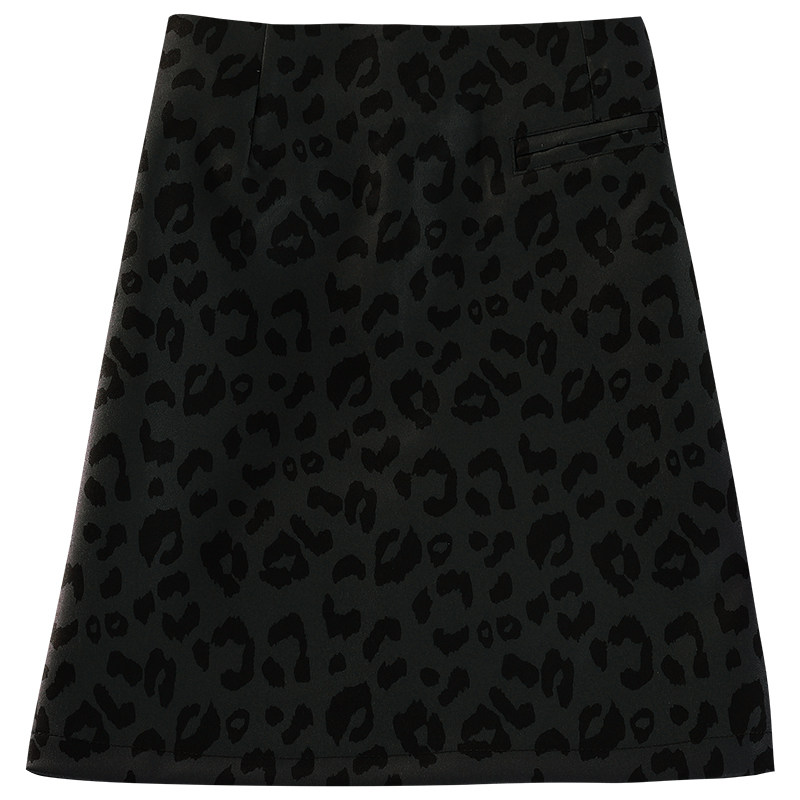 豹纹2020秋季新款复古气质半身裙 花胡猫半身裙