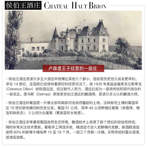 中粮名庄荟 法国奥比昂红酒波尔多一级名庄侯伯王正牌干红葡萄酒 - 图1