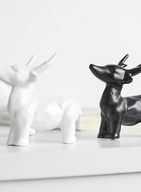 南笙陶瓷摆件动物台面客厅装饰品
