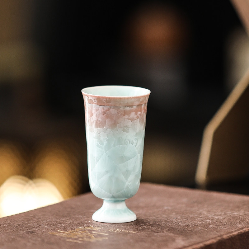 结晶釉渐变色窑变陶瓷闻香杯功夫茶具高脚杯品茗杯器具茶艺杯茶杯,淘宝优惠券,粉丝福利购,淘宝优惠卷