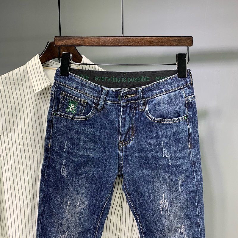 男士牛仔裤男九分裤秋冬新款潮牌蓝色韩版水洗弹力修身小脚长裤子,淘宝优惠券,粉丝福利购,淘宝优惠卷