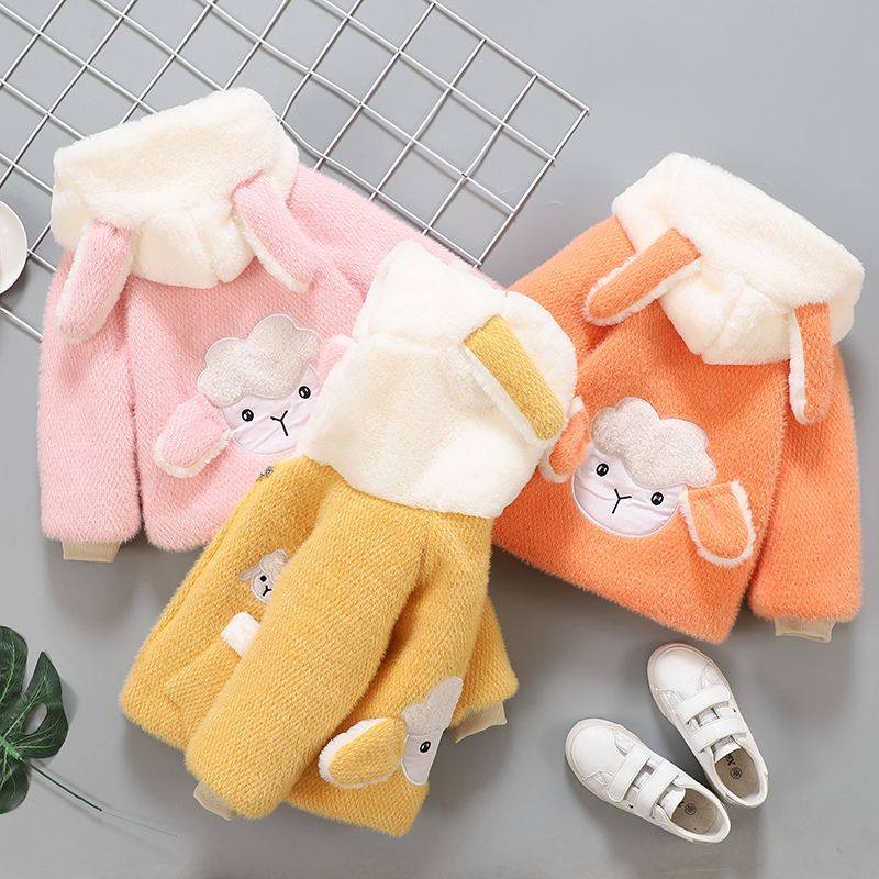 女童水貂绒外套男女孩冬季加绒加厚冬装洋气宝宝加棉上衣毛毛棉衣,淘宝优惠券,粉丝福利购,淘宝优惠卷