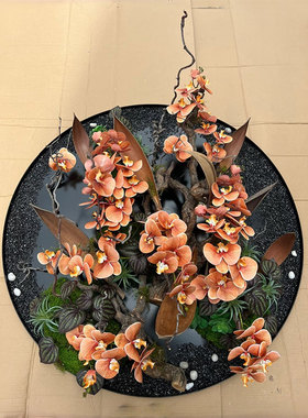 进口永生可可叶金属花器整体发货