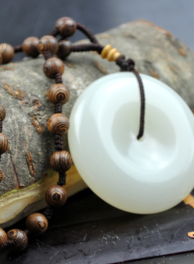 大号天然和田玉平安扣吊坠