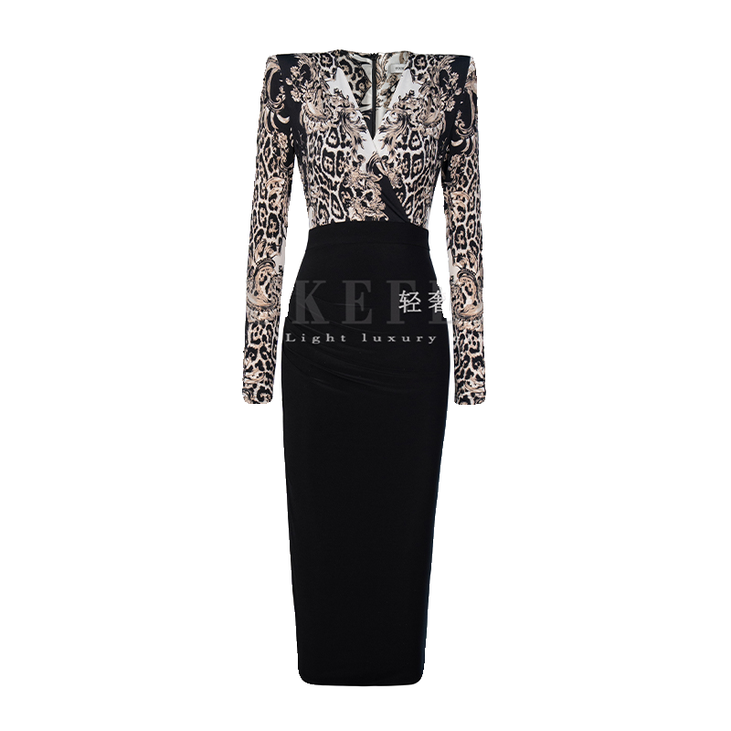 【尤克菲儿】原创设计高定水晶麻印花裙轻奢气质名媛优雅中长裙,淘宝优惠券,粉丝福利购,淘宝优惠卷