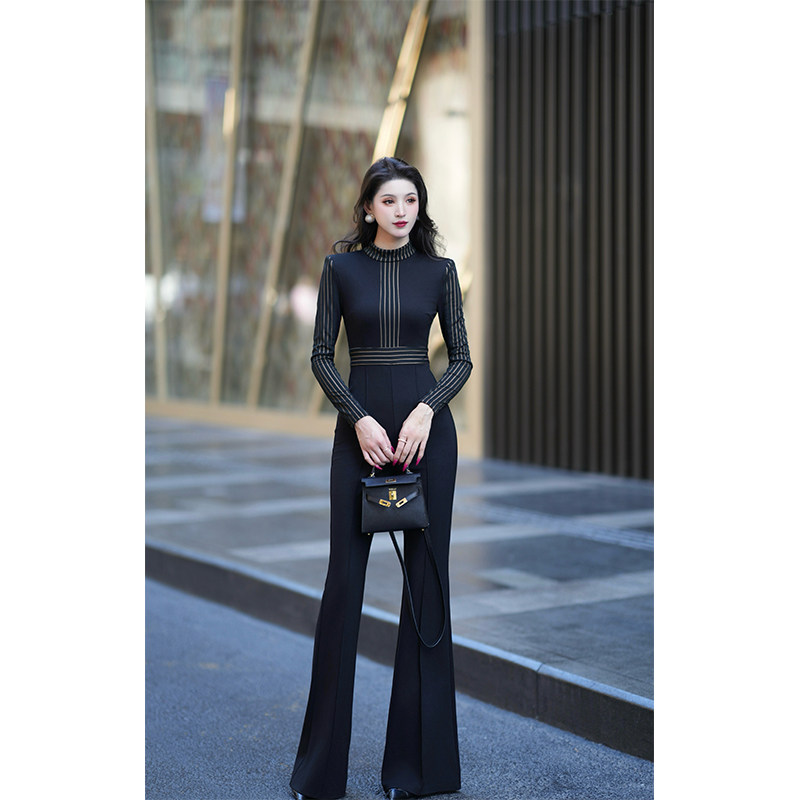 尤克菲儿 轻奢高定罗马布修身显瘦气质优雅长袖高腰连体裤,淘宝优惠券,粉丝福利购,淘宝优惠卷