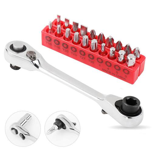 Mini 1/4 inch Double Ended Quick Socket Ratchet Wrench Rod S - 图3