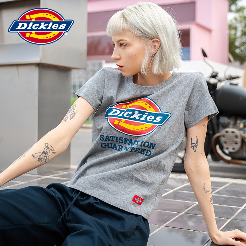 Dickies短袖T恤女情侣装帝客潮牌纯棉字母印花休闲圆领TEE春季款-图2