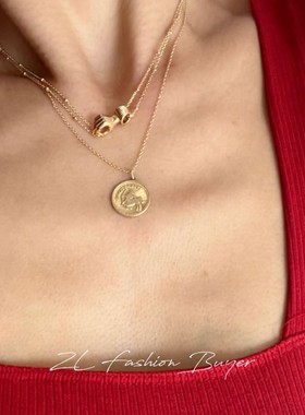温莎十二星座系列硬币复古项链