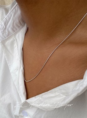 温莎超细蛇骨链素链锁骨项链