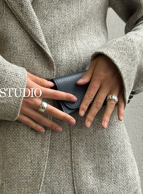 现货新款Lie Studio椭圆线条雕塑纹理戒指极简风高级官方授权