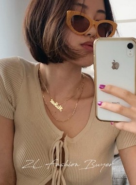 AnaLuisa古巴素链锁骨链