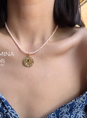 白百何同款守护之眼金币项链