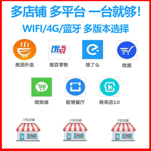 芯烨XP-58IINT美团抖音来客外卖打印机WIFI饿了么4G全自动接单平台热敏58mm自动切纸语音外卖商家订单打印机 - 图1