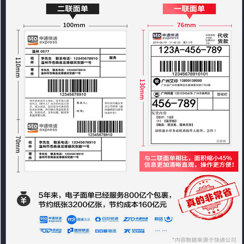 芯烨XP-420B/D362B快递单打印机一二联单蓝牙热敏标签机100mm电子面单打单机亚马逊速卖通跨境电商快递打印机 - 图1