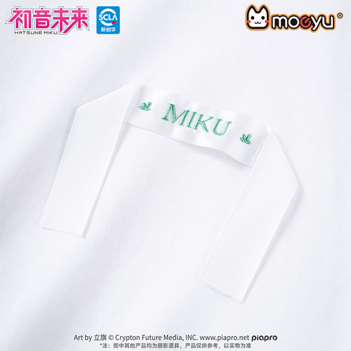 moeyu初音未来生如夏花夏季短袖T恤女miku圆领上衣宽松二次元周边 - 图1