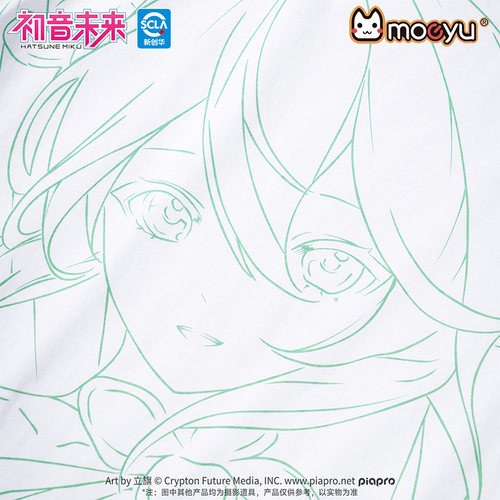 moeyu初音未来生如夏花夏季短袖T恤女miku圆领上衣宽松二次元周边 - 图2