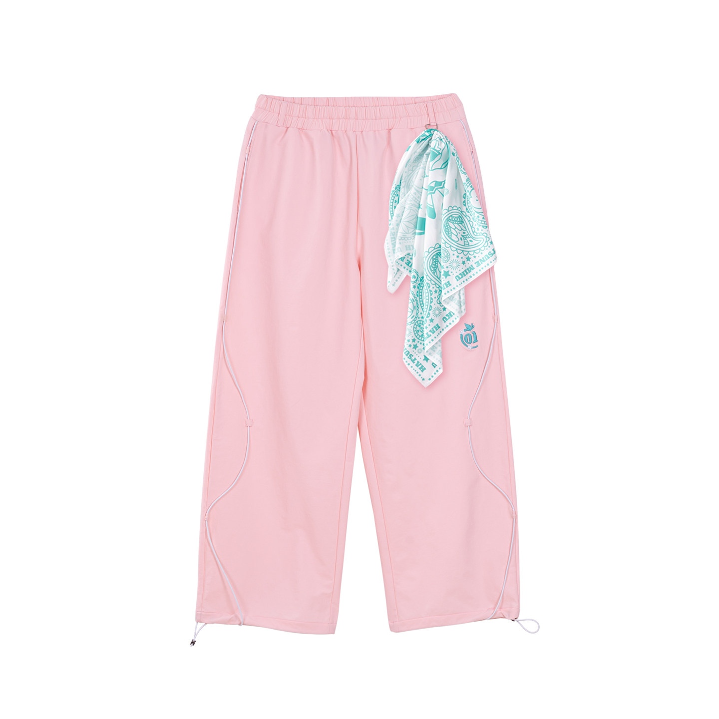 moeyu初音未来千禧冰糖果潮流撞色休闲工装裤女可拆卸方巾阔腿裤,淘宝优惠券,粉丝福利购,淘宝优惠卷