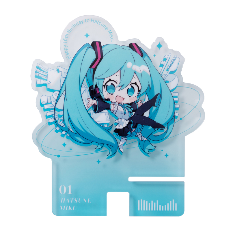 moeyu初音未来 16周年亚克力手机支架可爱Q版miku亚克力立牌支架-图0