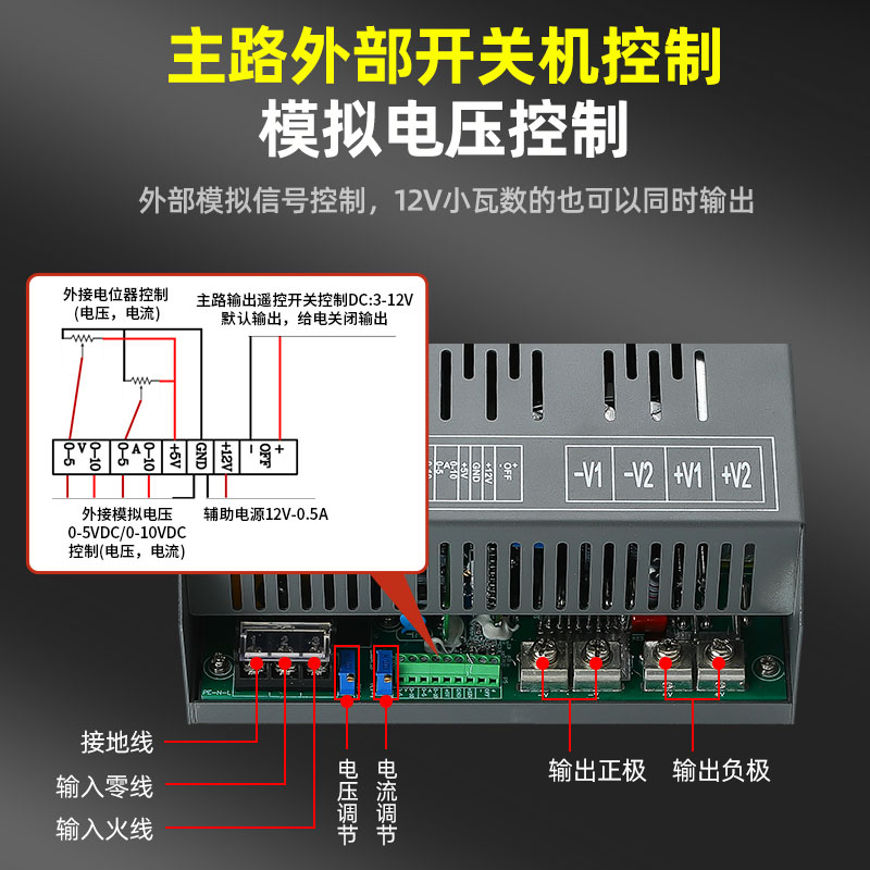 大功率开关电源3000W可信号控制电源S-3000-12V24V36V48V60V125A - 图1