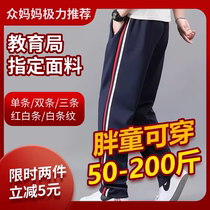 School Uniform Pants Hide Cyan Elementary School Pants Red White Bar Two Bars High School Children Pants Dark Blue Winter Gush