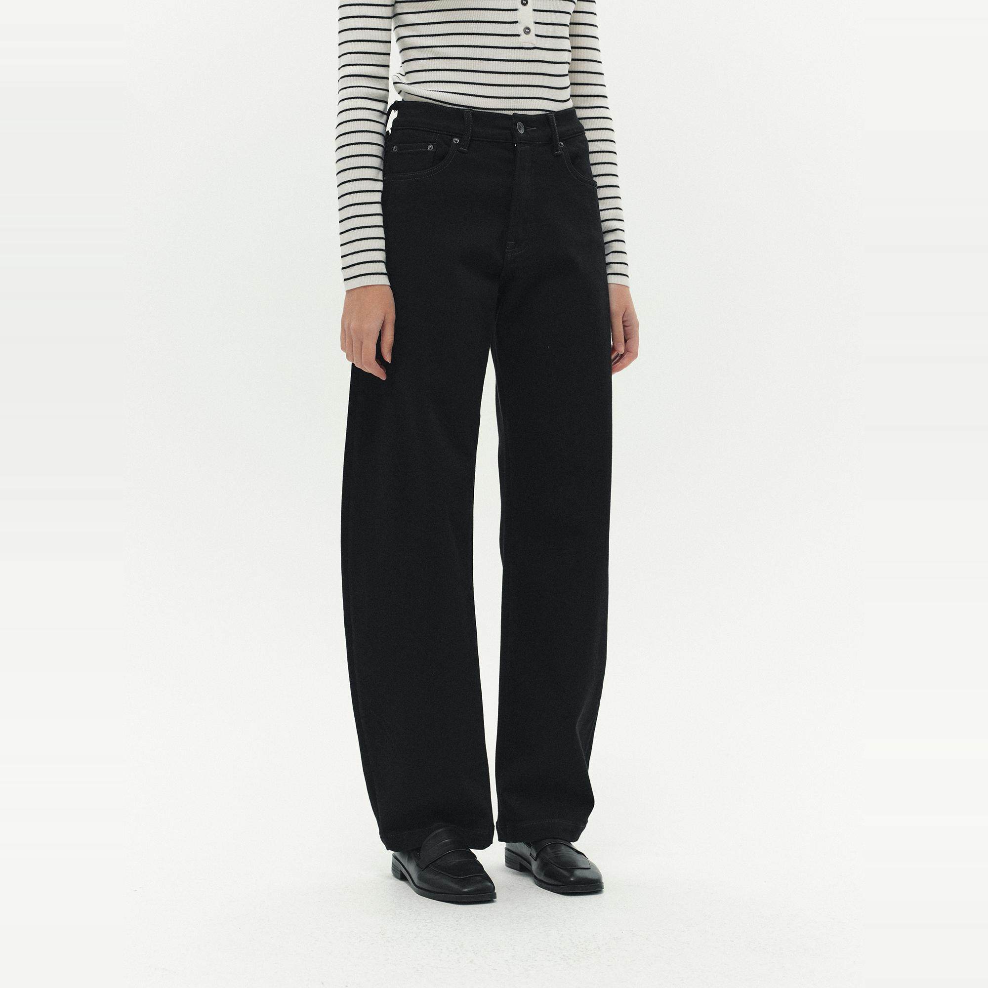 LAUGH OUT LOUD加绒包舒服包暖和弹力加厚廓形牛仔长裤24秋冬新品 - 图2